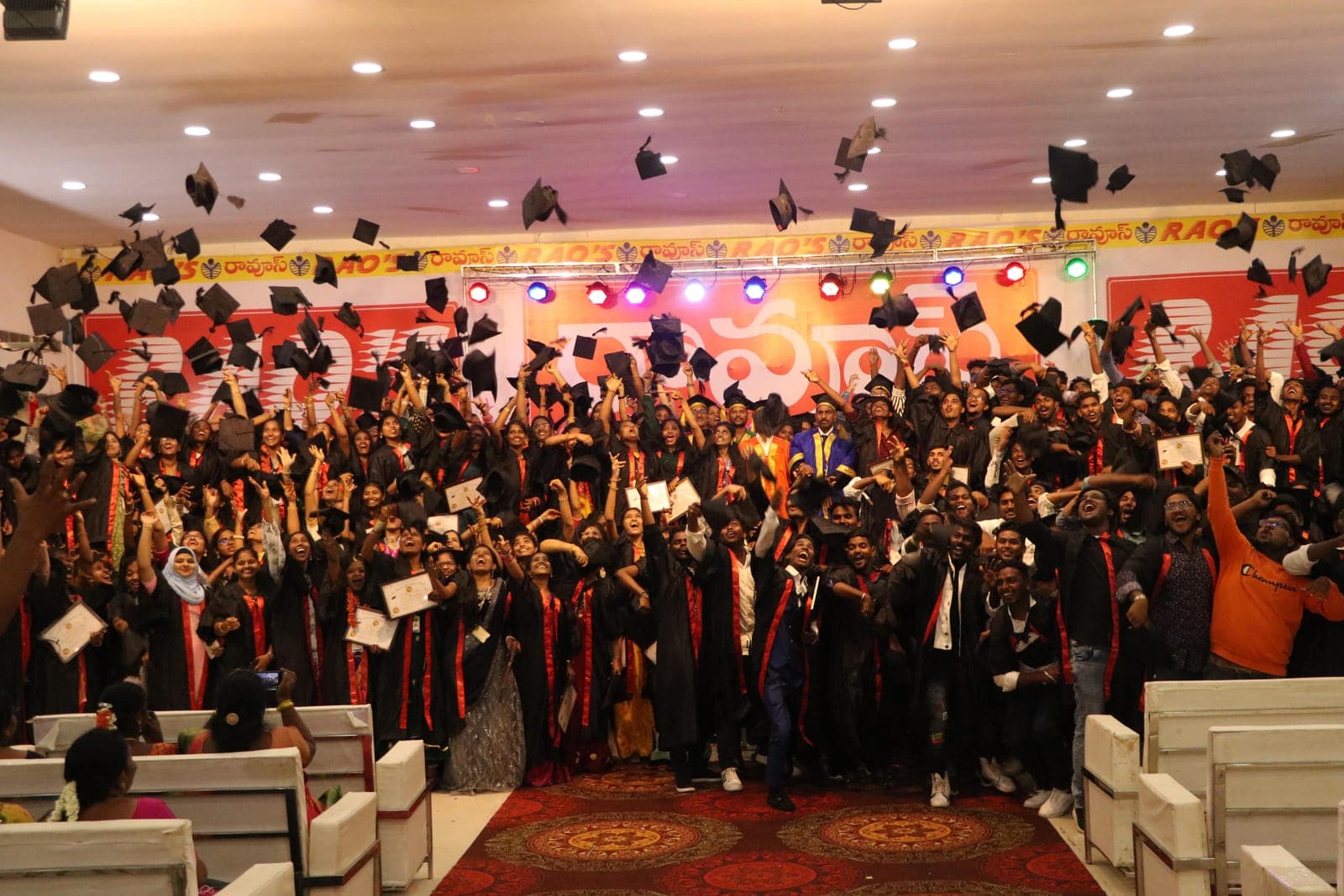 Rao's Degree College students celebrating at convocation